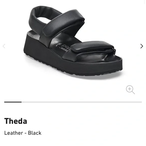 Birkenstock Papillio Black Theda Sandals Size 39 - Picture 4 of 4